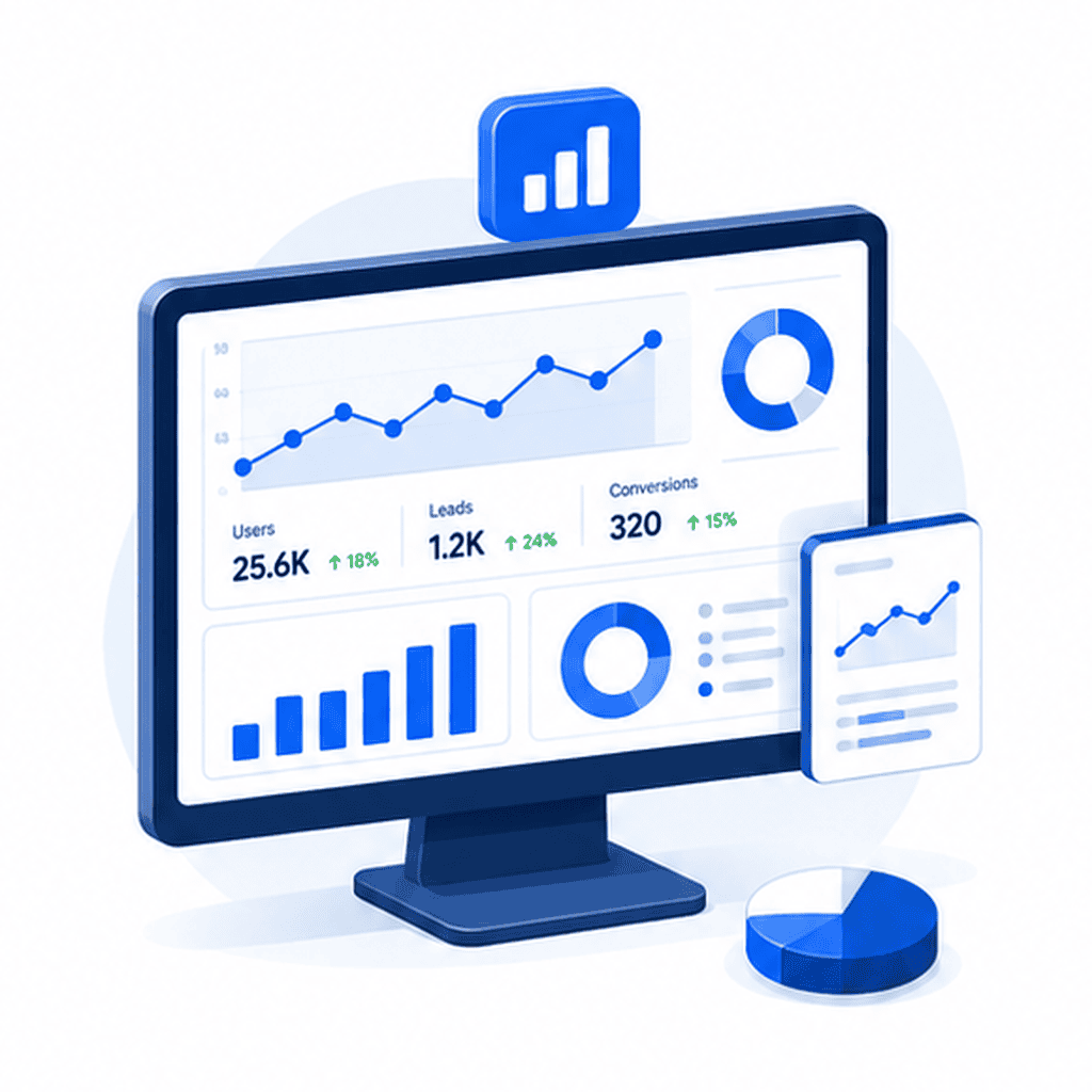 screen showing analytics