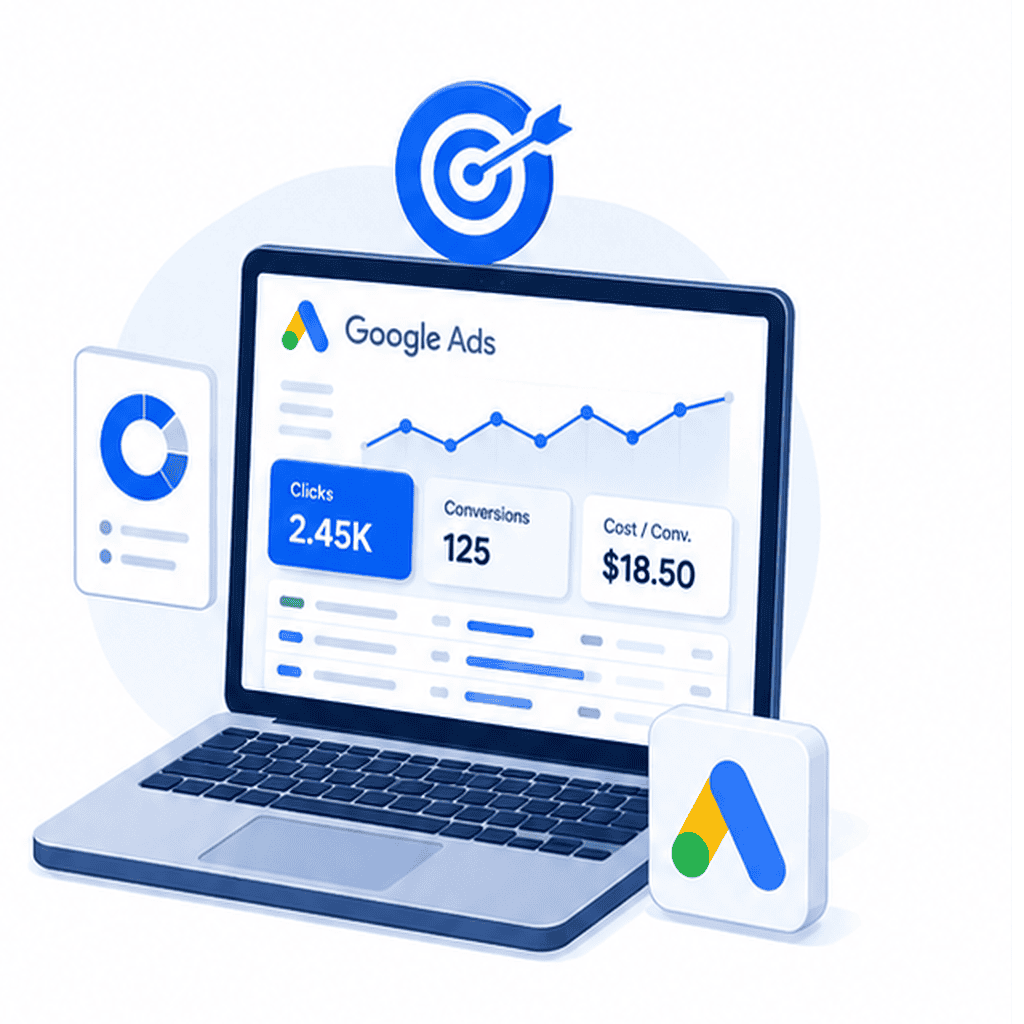 Google ad showing analytics