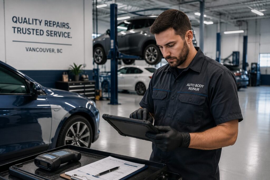 Mechanic on tablet