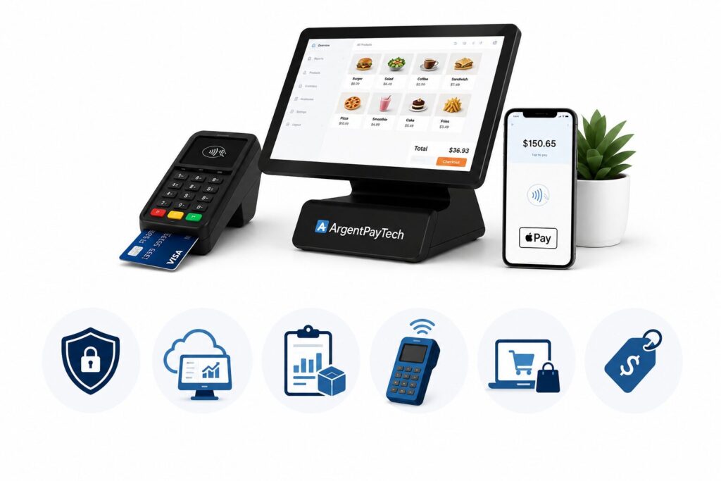 pos machine with different options below
