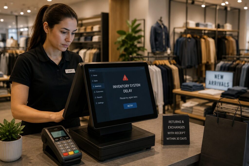 Employee facing and tech error on th POS machine