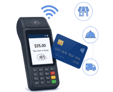 debt machine taking a wireless payment